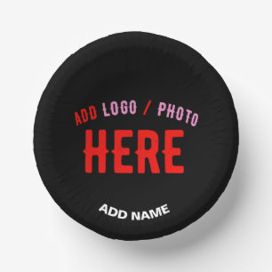 STYLISH MODERN CUSTOMIZABLE BLACK VERIFIED BRANDED PAPER PLATE