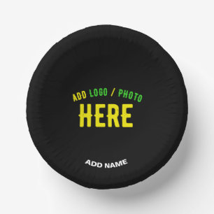 STYLISH MODERN CUSTOMIZABLE BLACK VERIFIED BRANDED PAPER PLATE