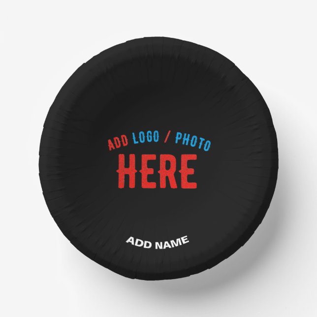 STYLISH MODERN CUSTOMIZABLE BLACK VERIFIED BRANDED PAPER PLATE (Front)