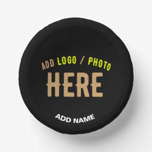 STYLISH MODERN CUSTOMIZABLE BLACK VERIFIED BRANDED PAPER PLATE