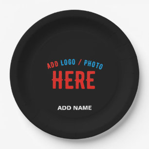 STYLISH MODERN CUSTOMIZABLE BLACK VERIFIED BRANDED PAPER PLATE