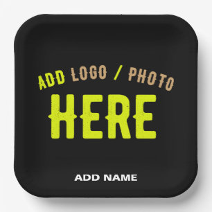 STYLISH MODERN CUSTOMIZABLE BLACK VERIFIED BRANDED PAPER PLATE