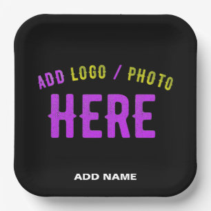 STYLISH MODERN CUSTOMIZABLE BLACK VERIFIED BRANDED PAPER PLATE