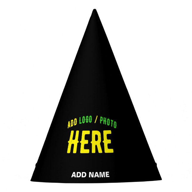 STYLISH MODERN CUSTOMIZABLE BLACK VERIFIED BRANDED PARTY HAT (Front)