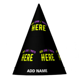 STYLISH MODERN CUSTOMIZABLE BLACK VERIFIED BRANDED PARTY HAT