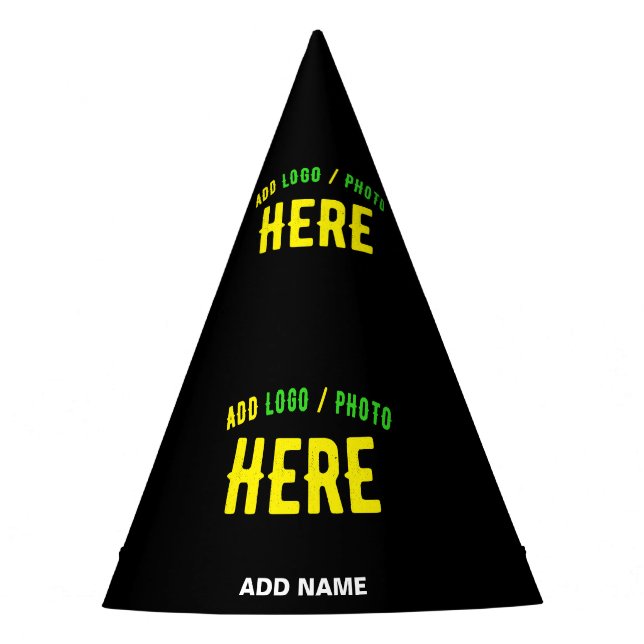 STYLISH MODERN CUSTOMIZABLE BLACK VERIFIED BRANDED PARTY HAT (Front)