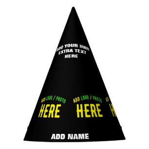 STYLISH MODERN CUSTOMIZABLE BLACK VERIFIED BRANDED PARTY HAT