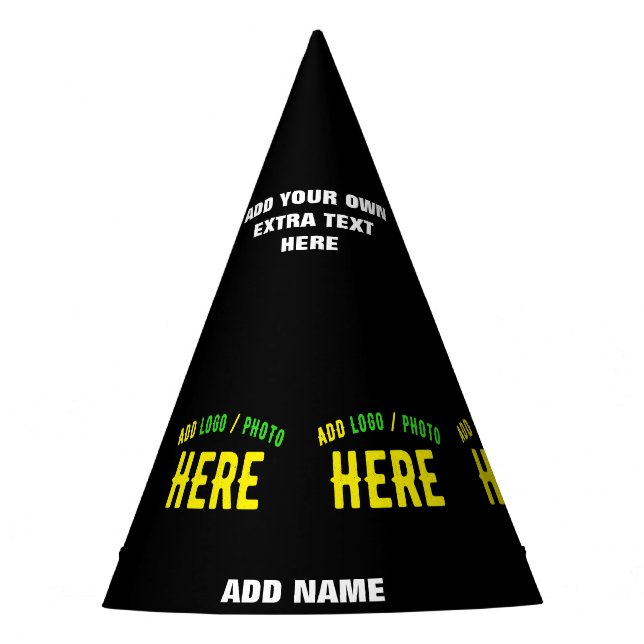 STYLISH MODERN CUSTOMIZABLE BLACK VERIFIED BRANDED PARTY HAT (Front)