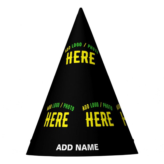 STYLISH MODERN CUSTOMIZABLE BLACK VERIFIED BRANDED PARTY HAT (Front)
