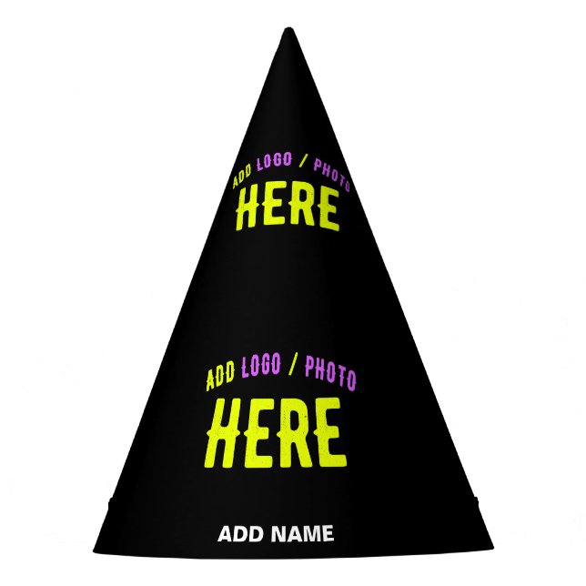 STYLISH MODERN CUSTOMIZABLE BLACK VERIFIED BRANDED PARTY HAT (Front)