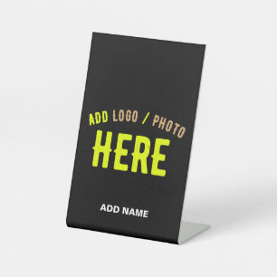 STYLISH MODERN CUSTOMIZABLE BLACK VERIFIED BRANDED PEDESTAL SIGN