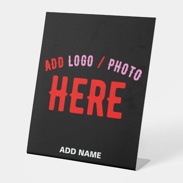 STYLISH MODERN CUSTOMIZABLE BLACK VERIFIED BRANDED PEDESTAL SIGN (Front)