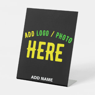 STYLISH MODERN CUSTOMIZABLE BLACK VERIFIED BRANDED PEDESTAL SIGN