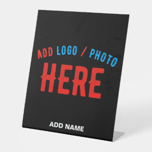 STYLISH MODERN CUSTOMIZABLE BLACK VERIFIED BRANDED PEDESTAL SIGN