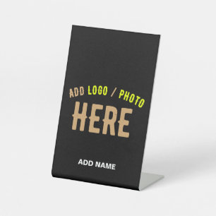STYLISH MODERN CUSTOMIZABLE BLACK VERIFIED BRANDED PEDESTAL SIGN