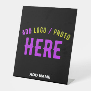 STYLISH MODERN CUSTOMIZABLE BLACK VERIFIED BRANDED PEDESTAL SIGN