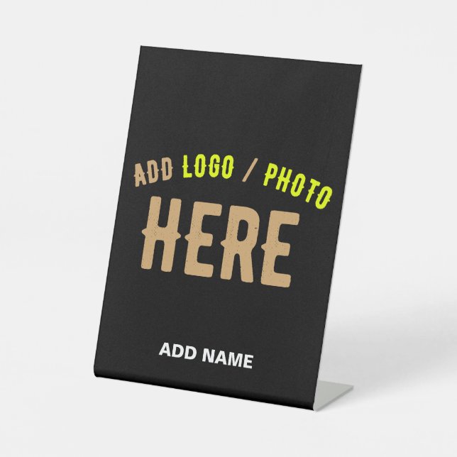 STYLISH MODERN CUSTOMIZABLE BLACK VERIFIED BRANDED PEDESTAL SIGN (Front)