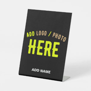 STYLISH MODERN CUSTOMIZABLE BLACK VERIFIED BRANDED PEDESTAL SIGN