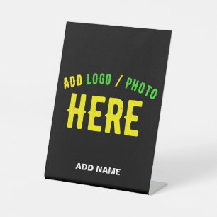 STYLISH MODERN CUSTOMIZABLE BLACK VERIFIED BRANDED PEDESTAL SIGN