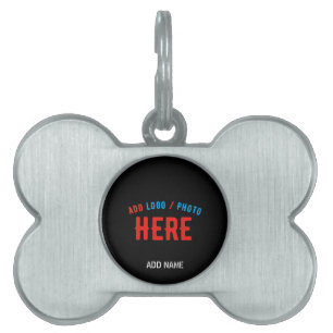 STYLISH MODERN CUSTOMIZABLE BLACK VERIFIED BRANDED PET ID TAG