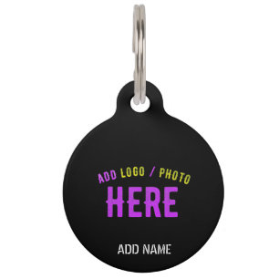 STYLISH MODERN CUSTOMIZABLE BLACK VERIFIED BRANDED PET TAG