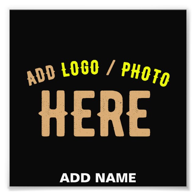 STYLISH MODERN CUSTOMIZABLE BLACK VERIFIED BRANDED PHOTO PRINT (Front)