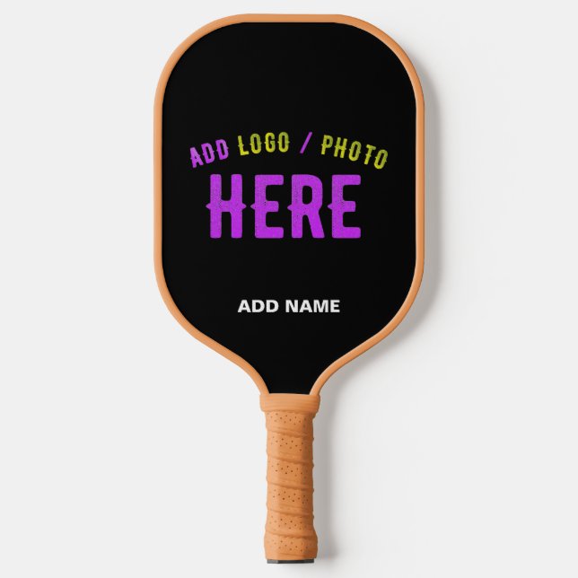 STYLISH MODERN CUSTOMIZABLE BLACK VERIFIED BRANDED PICKLEBALL PADDLE (Front)