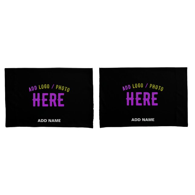 STYLISH MODERN CUSTOMIZABLE BLACK VERIFIED BRANDED PILLOWCASE (Front-Set)