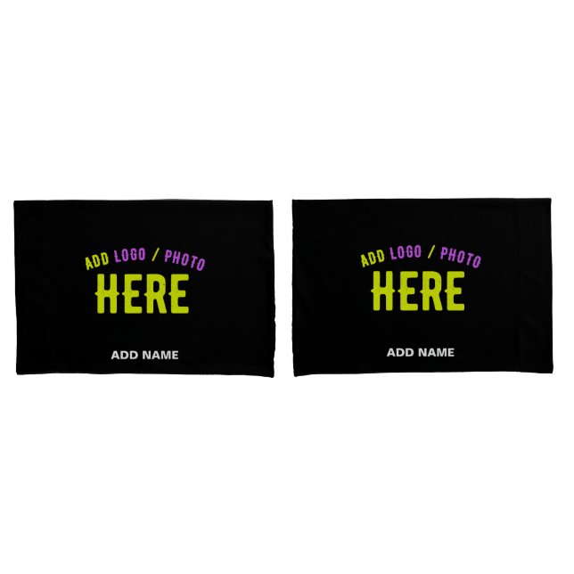 STYLISH MODERN CUSTOMIZABLE BLACK VERIFIED BRANDED PILLOWCASE (Front-Set)
