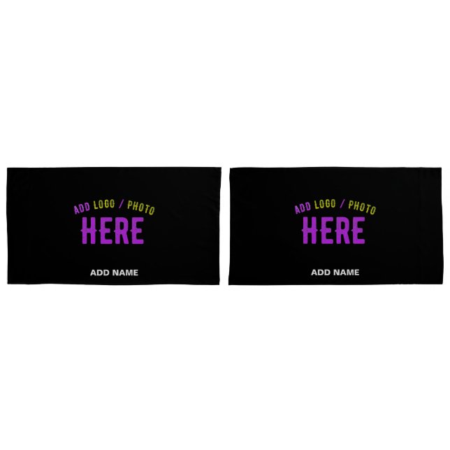 STYLISH MODERN CUSTOMIZABLE BLACK VERIFIED BRANDED PILLOWCASE (Front-Set)