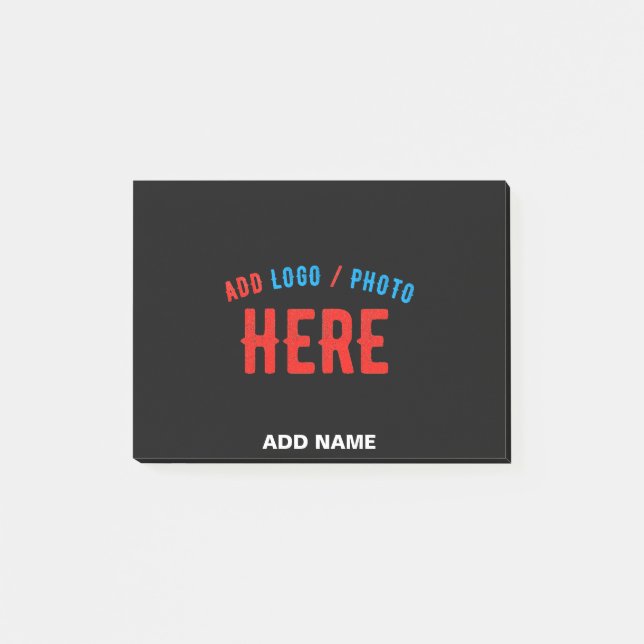 STYLISH MODERN CUSTOMIZABLE BLACK VERIFIED BRANDED POST-IT NOTES (Front)