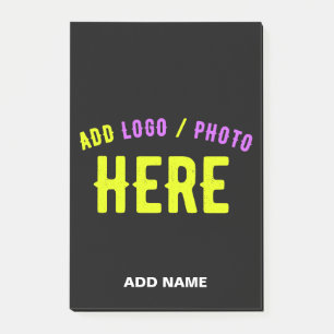 STYLISH MODERN CUSTOMIZABLE BLACK VERIFIED BRANDED POST-IT NOTES