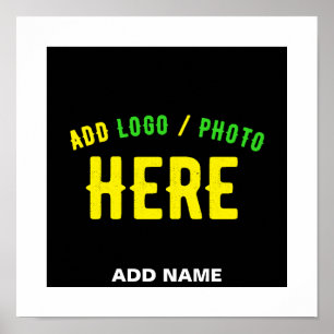 STYLISH MODERN CUSTOMIZABLE BLACK VERIFIED BRANDED POSTER