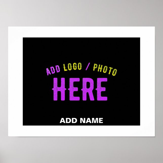 STYLISH MODERN CUSTOMIZABLE BLACK VERIFIED BRANDED POSTER (Front)