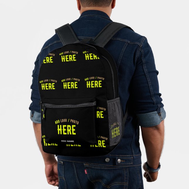 STYLISH MODERN CUSTOMIZABLE BLACK VERIFIED BRANDED PRINTED BACKPACK (Insitu (Model))