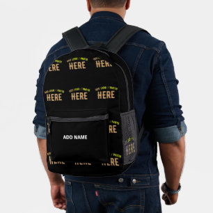 STYLISH MODERN CUSTOMIZABLE BLACK VERIFIED BRANDED PRINTED BACKPACK