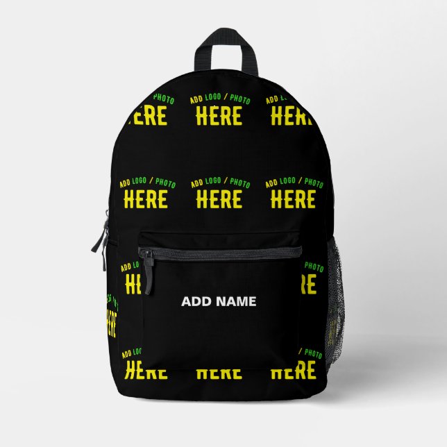 STYLISH MODERN CUSTOMIZABLE BLACK VERIFIED BRANDED PRINTED BACKPACK (Front)