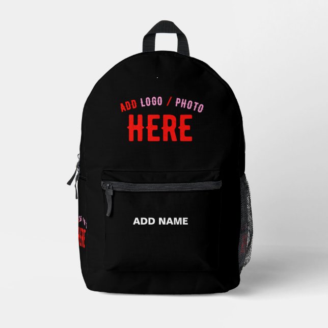 STYLISH MODERN CUSTOMIZABLE BLACK VERIFIED BRANDED PRINTED BACKPACK (Front)