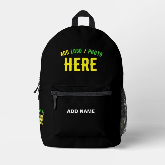 STYLISH MODERN CUSTOMIZABLE BLACK VERIFIED BRANDED PRINTED BACKPACK (Front)