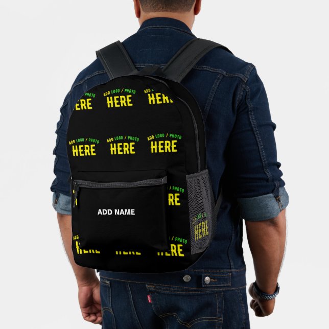 STYLISH MODERN CUSTOMIZABLE BLACK VERIFIED BRANDED PRINTED BACKPACK (Insitu (Model))