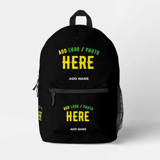 STYLISH MODERN CUSTOMIZABLE BLACK VERIFIED BRANDED PRINTED BACKPACK (Front)