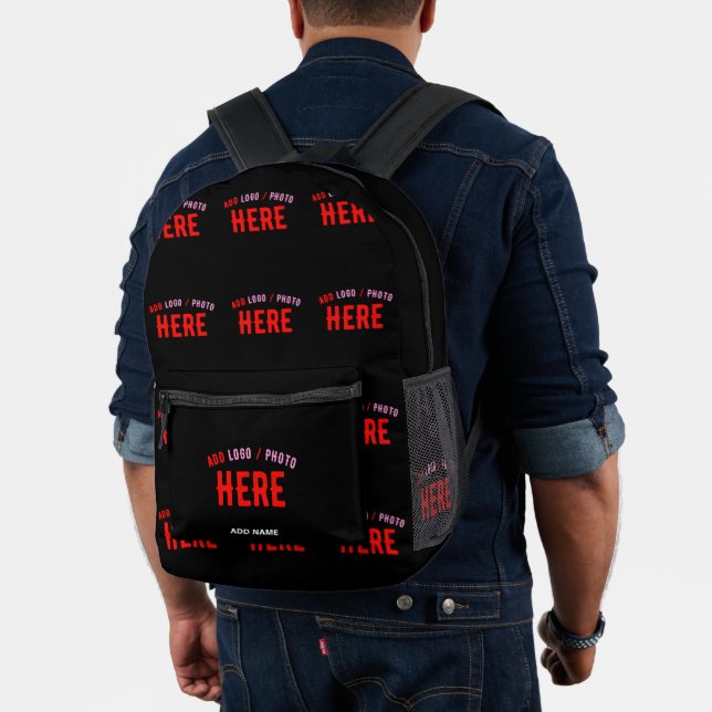 STYLISH MODERN CUSTOMIZABLE BLACK VERIFIED BRANDED PRINTED BACKPACK (Insitu (Model))