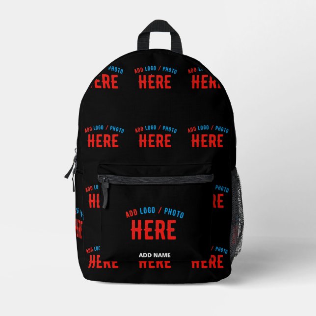STYLISH MODERN CUSTOMIZABLE BLACK VERIFIED BRANDED PRINTED BACKPACK (Front)