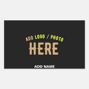 STYLISH MODERN CUSTOMIZABLE BLACK VERIFIED BRANDED RECTANGULAR STICKER