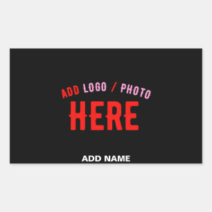 STYLISH MODERN CUSTOMIZABLE BLACK VERIFIED BRANDED RECTANGULAR STICKER
