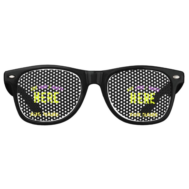 STYLISH MODERN CUSTOMIZABLE BLACK VERIFIED BRANDED RETRO SUNGLASSES (Front)