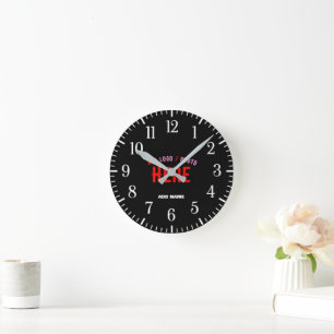 STYLISH MODERN CUSTOMIZABLE BLACK VERIFIED BRANDED ROUND CLOCK