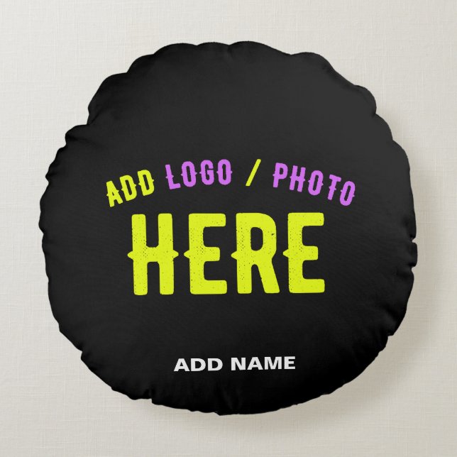 STYLISH MODERN CUSTOMIZABLE BLACK VERIFIED BRANDED ROUND CUSHION (Front)