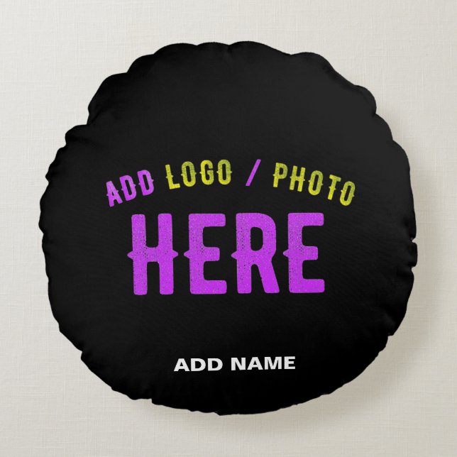STYLISH MODERN CUSTOMIZABLE BLACK VERIFIED BRANDED ROUND CUSHION (Front)