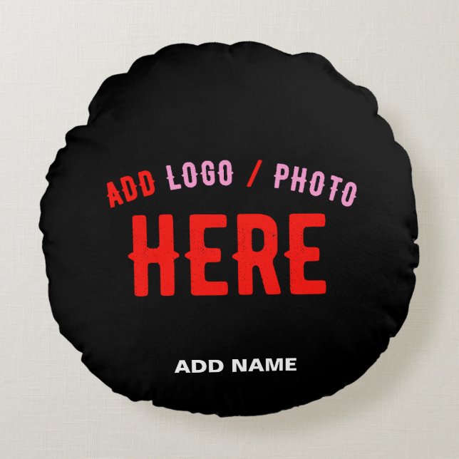 STYLISH MODERN CUSTOMIZABLE BLACK VERIFIED BRANDED ROUND CUSHION (Front)
